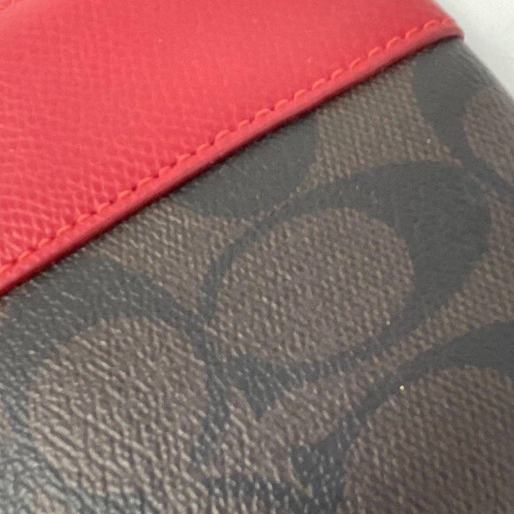 EUC Coach Signature Red Stripe Wristlet - Picture 8 of 9